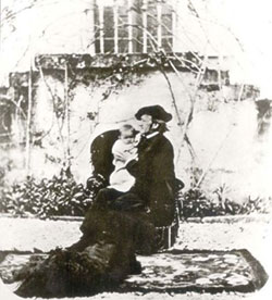 Richard Wagner mit seiner Tochter Eva in Tribschen (1867)