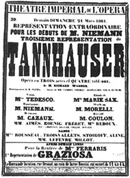 Theaterzettel zur 3. Aufführung  am 24. März 1861 